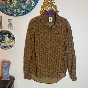 Copper Oak Supply micro soft corduroy in a southwest print button down shirt